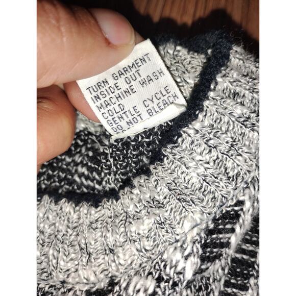 vintage pullover Cosby style or grandpa style Long Sleeve Geometric Patern M 80' - Picture 5 of 9